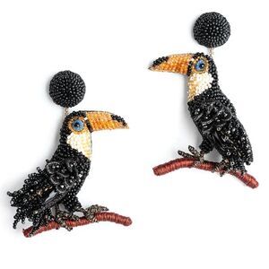 Deepa Gurnani Beaded Toucan Earrings